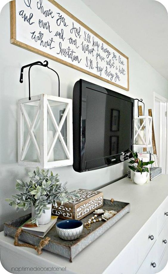 Decorating behind TV