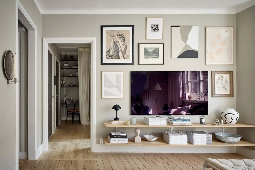 Ideas for wall behind mounted TV