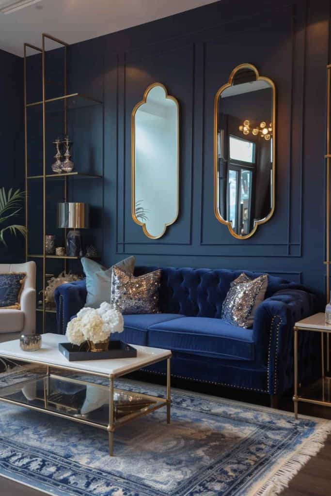 blue furniture living room