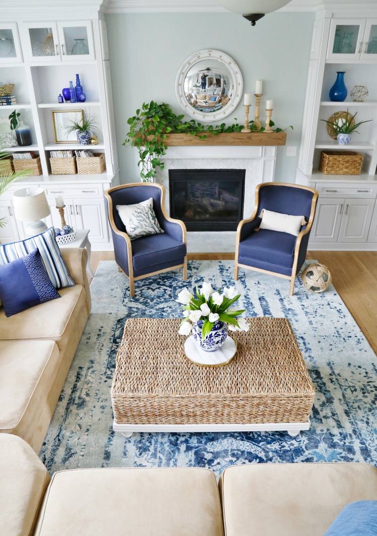 shades of blue living room decor