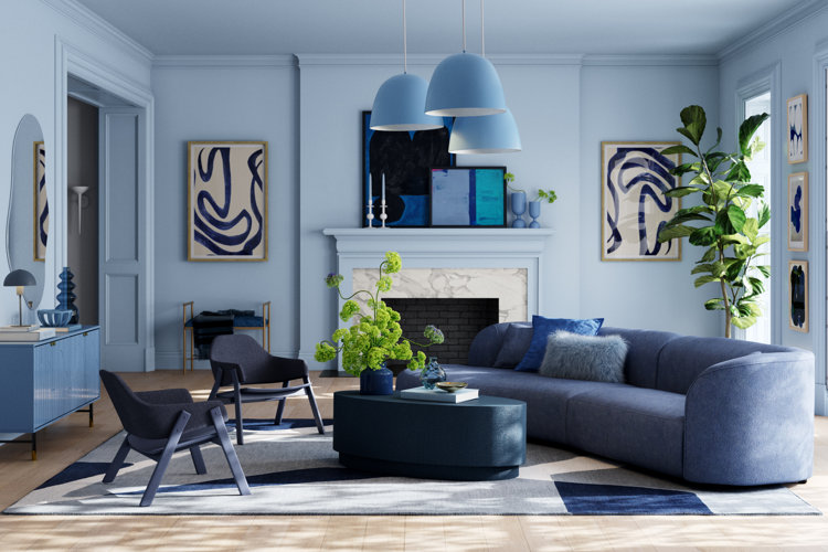 navy blue living room ideas