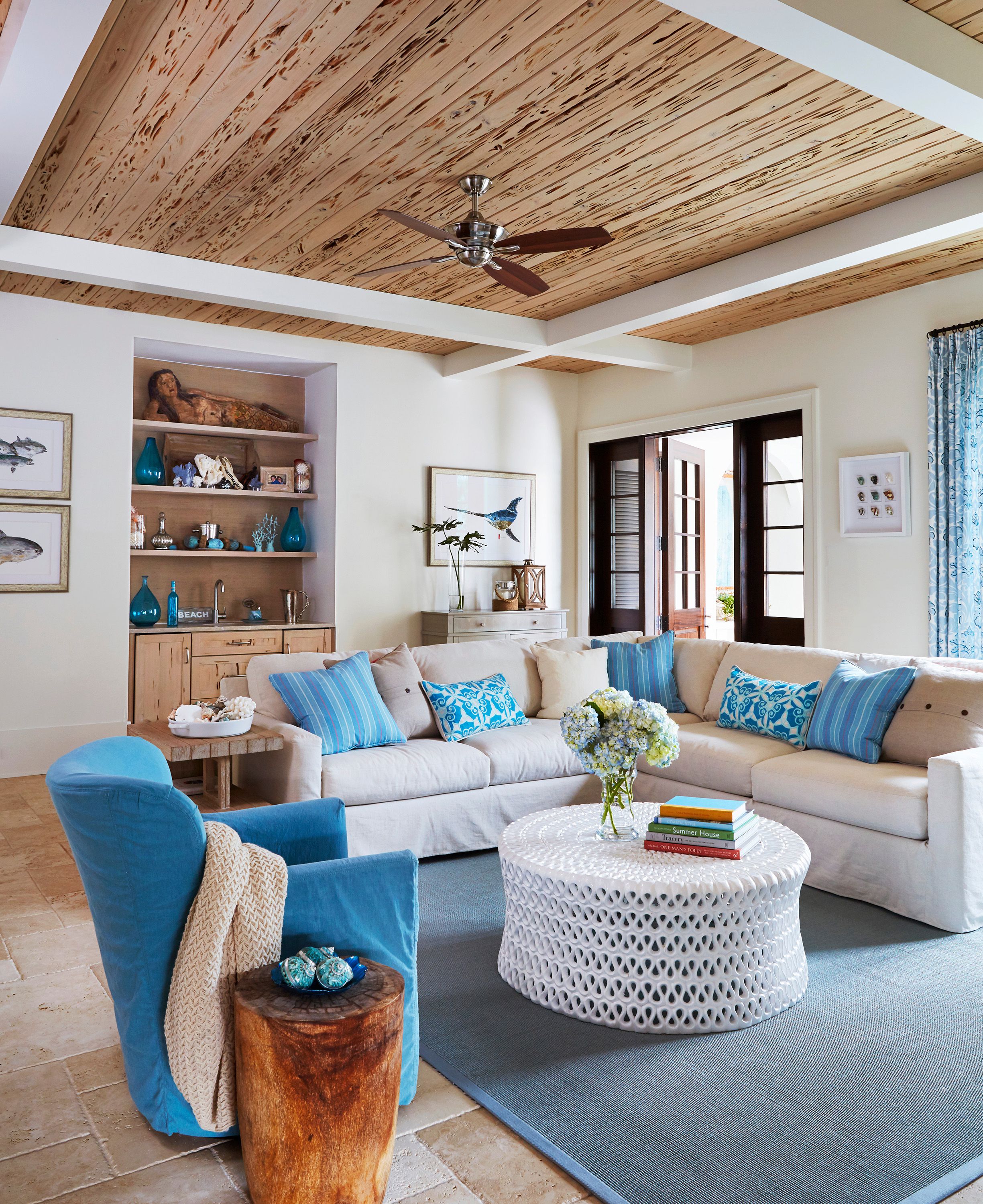shades of blue living room decor