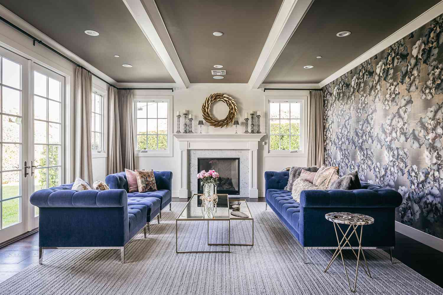 light blue living room decor