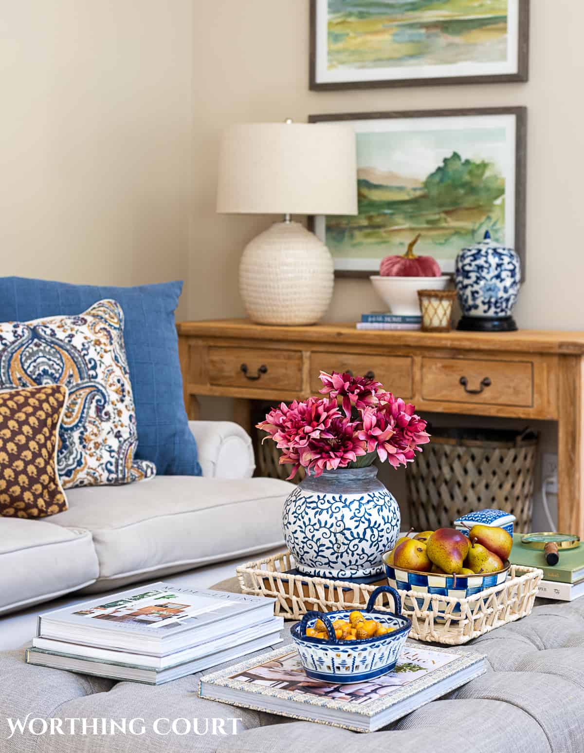 how to decorate with blue