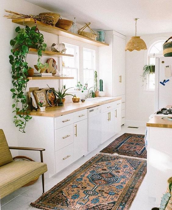 White Boho Kitchen