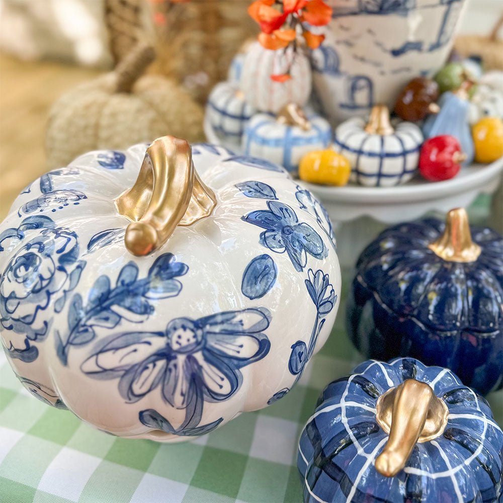 Rustic ceramic pumpkins