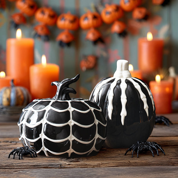 Stoneware ceramic pumpkins