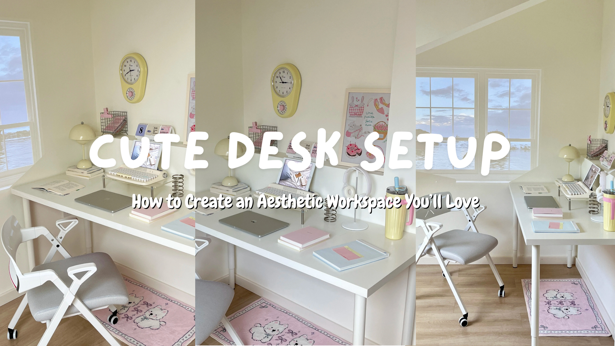 girly desk setup