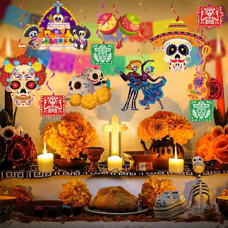 Traditional folk art Dia de los Muertos decor