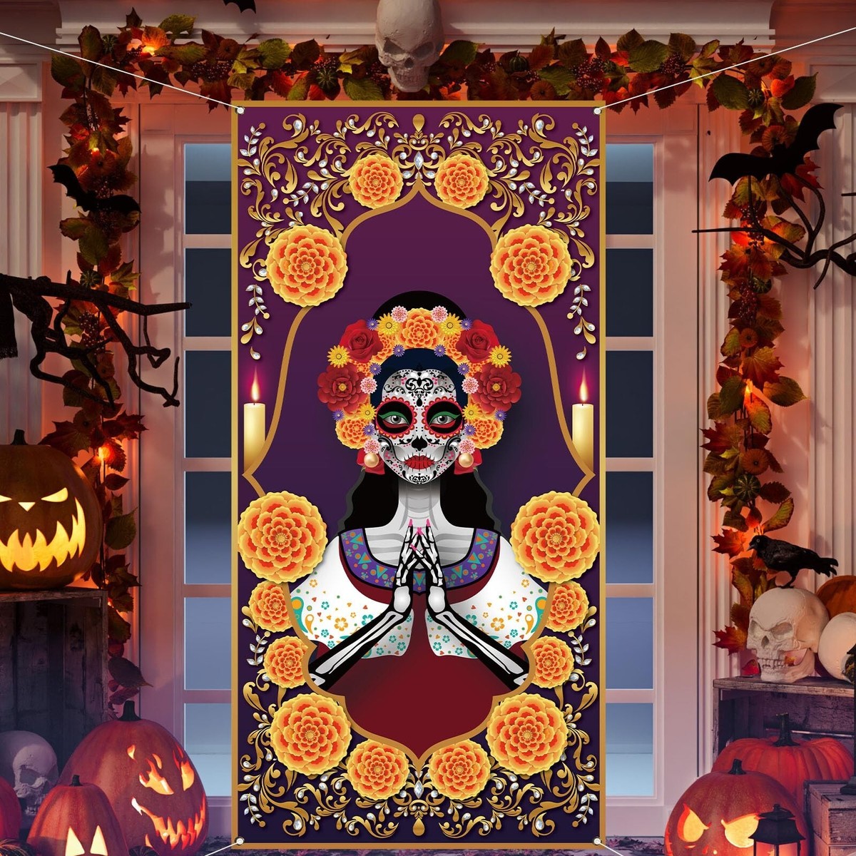 Traditional folk art Dia de los Muertos decor