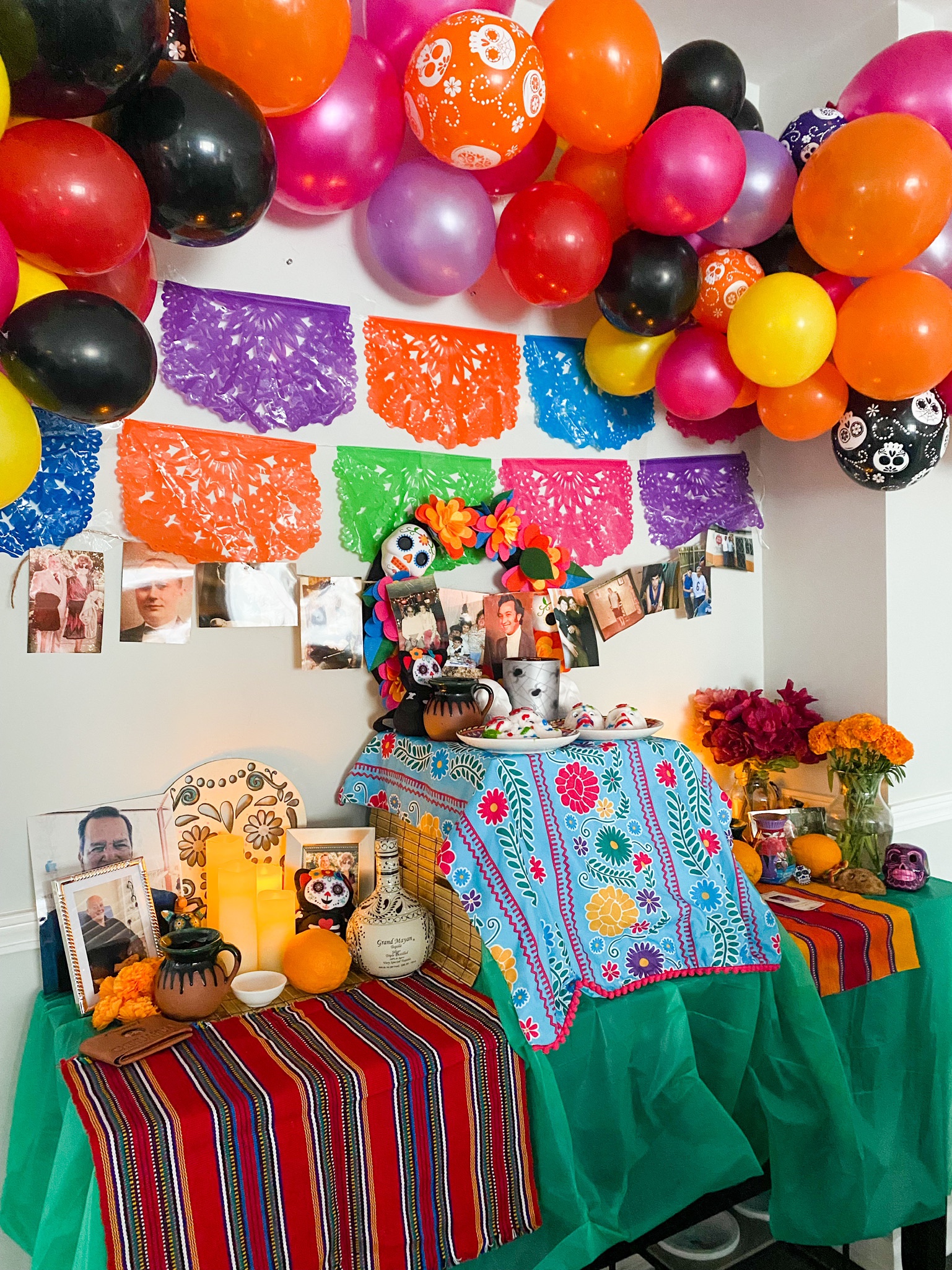 Traditional folk art Dia de los Muertos decor