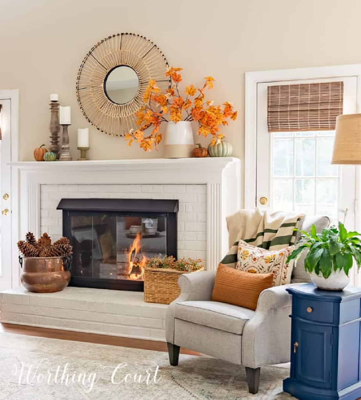 cozy fall mantel decorations
