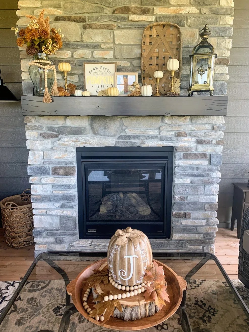 fall mantel natural elements