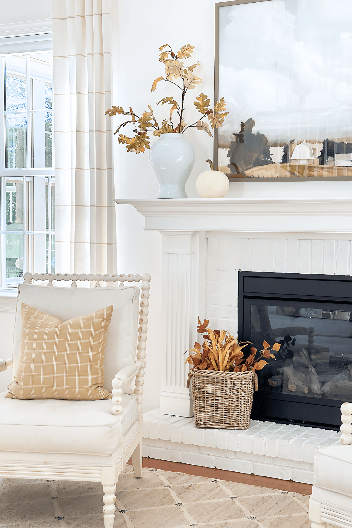 fall mantel with candles