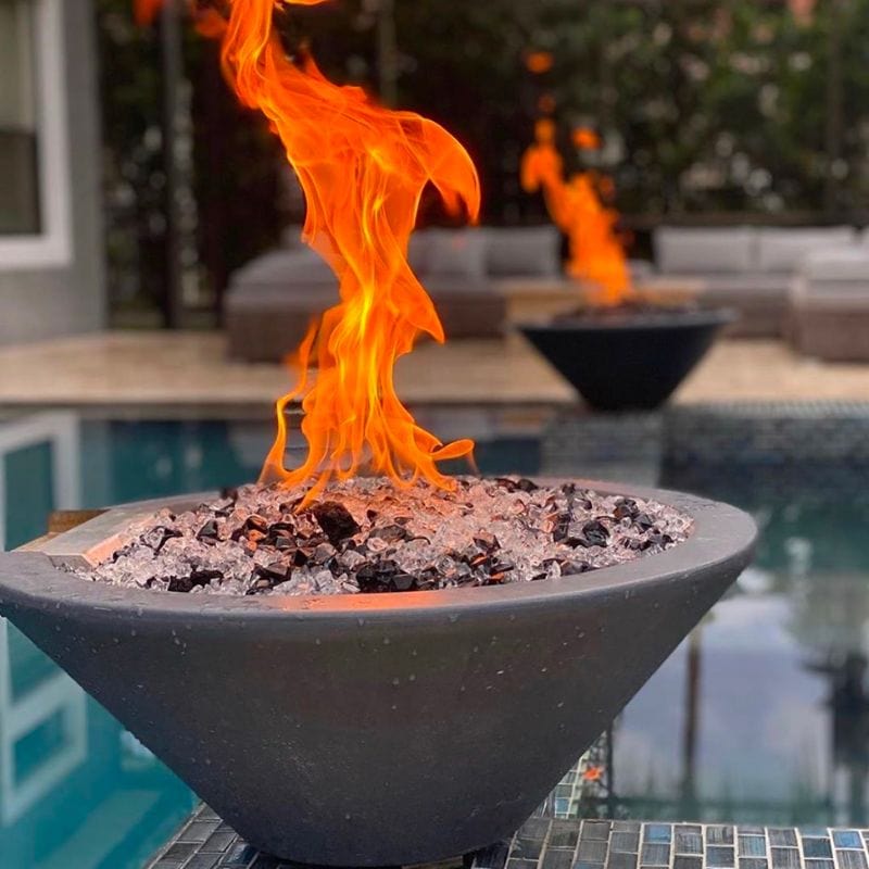 Natural gas fire bowls