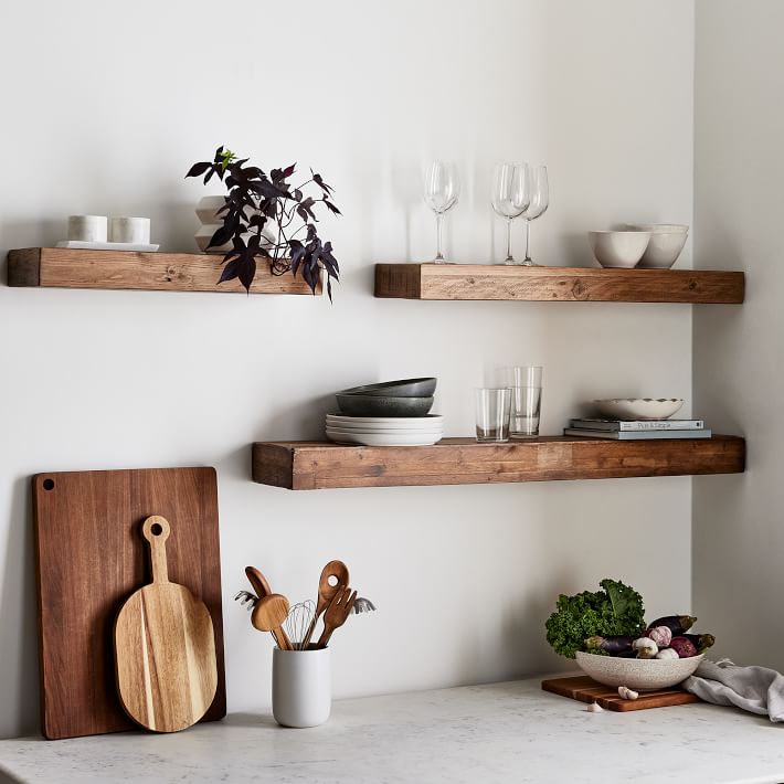 Floating shelves for living room