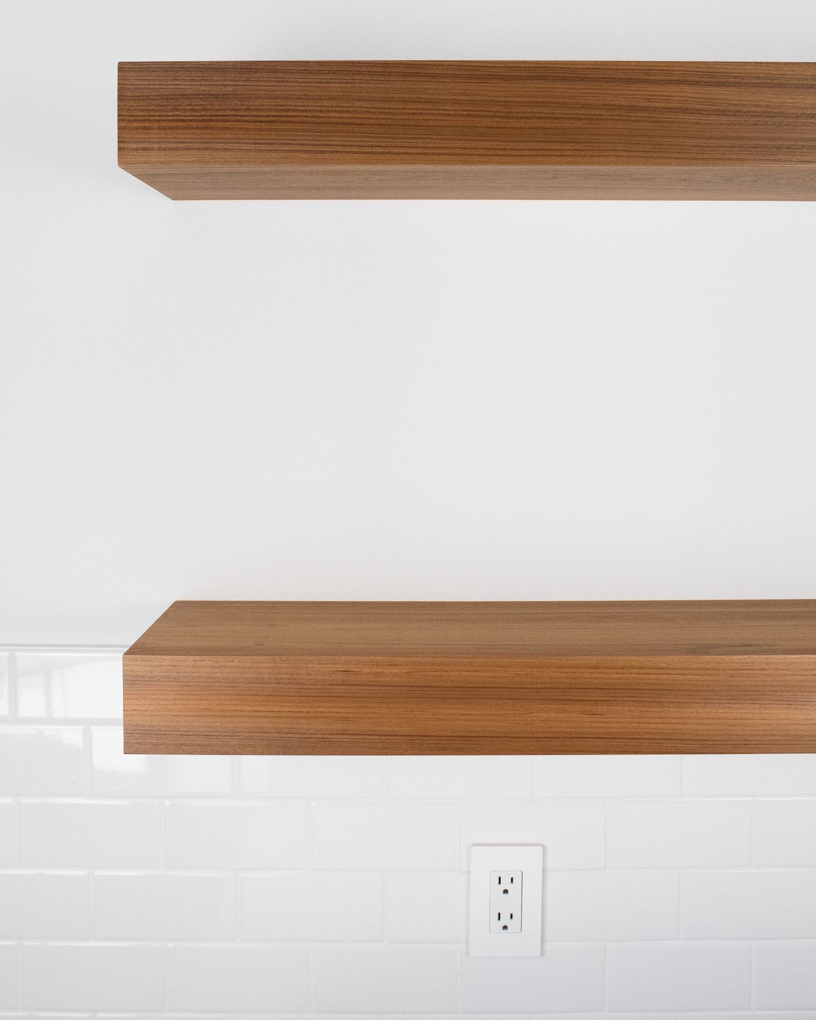 Oak floating shelves
