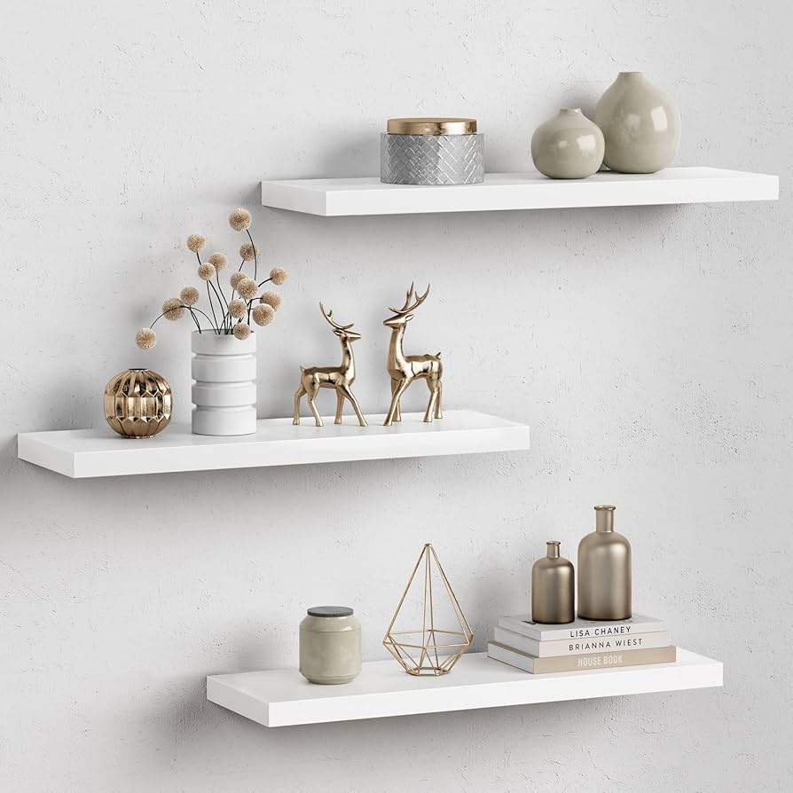 Rustic floating shelves