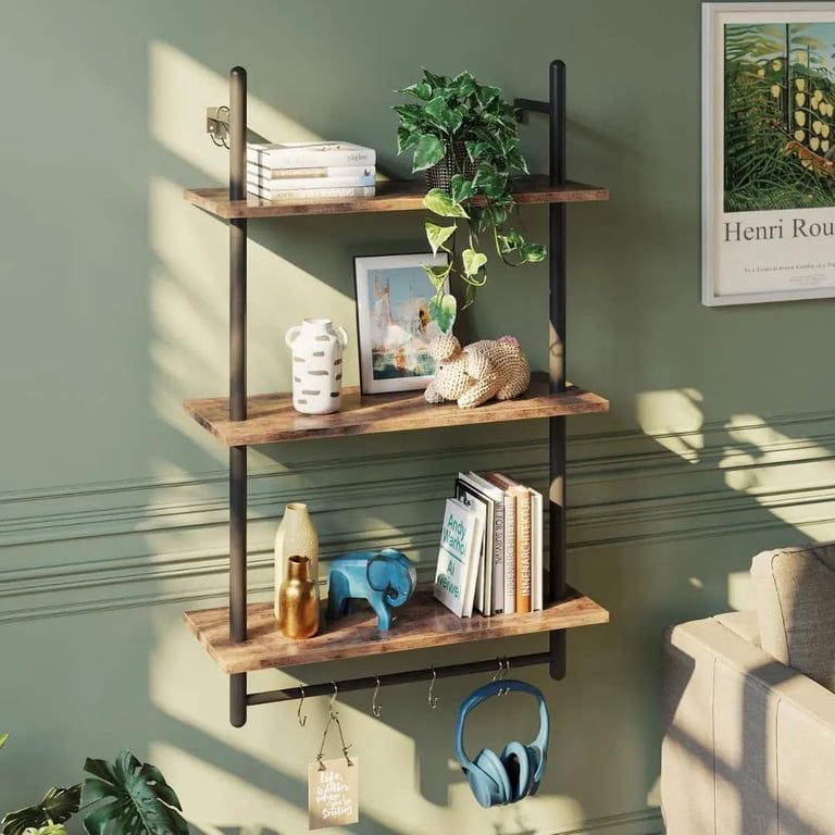 Engineered wood floating shelves