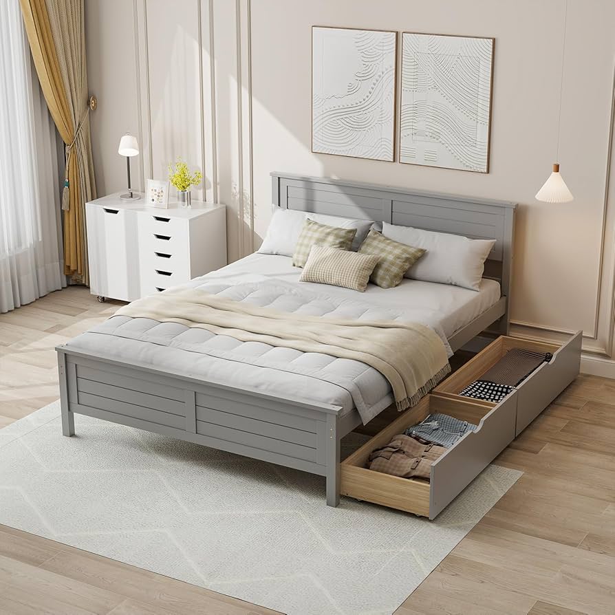 full size bed frame with storage