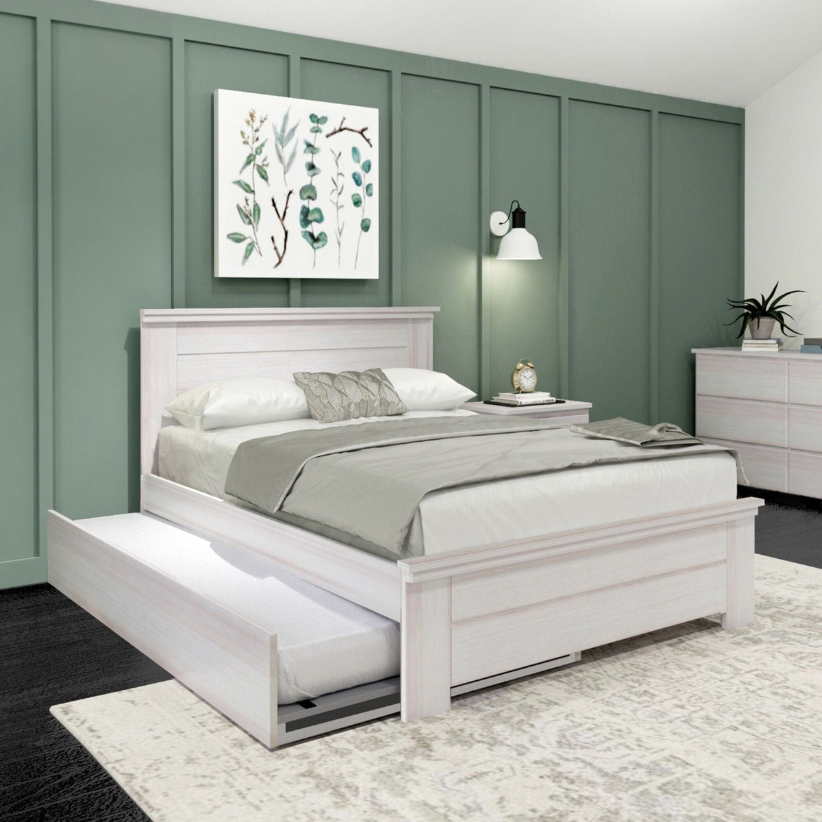 Full size bed with twin trundle