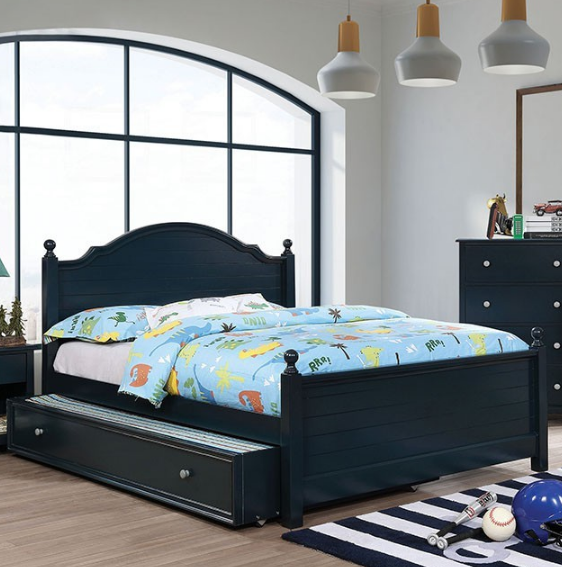 Full size platform bed with trundle