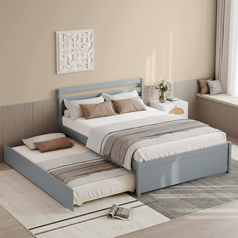 Full size bed with twin trundle