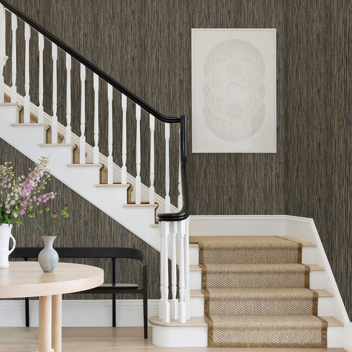 Hemp grasscloth wallpaper