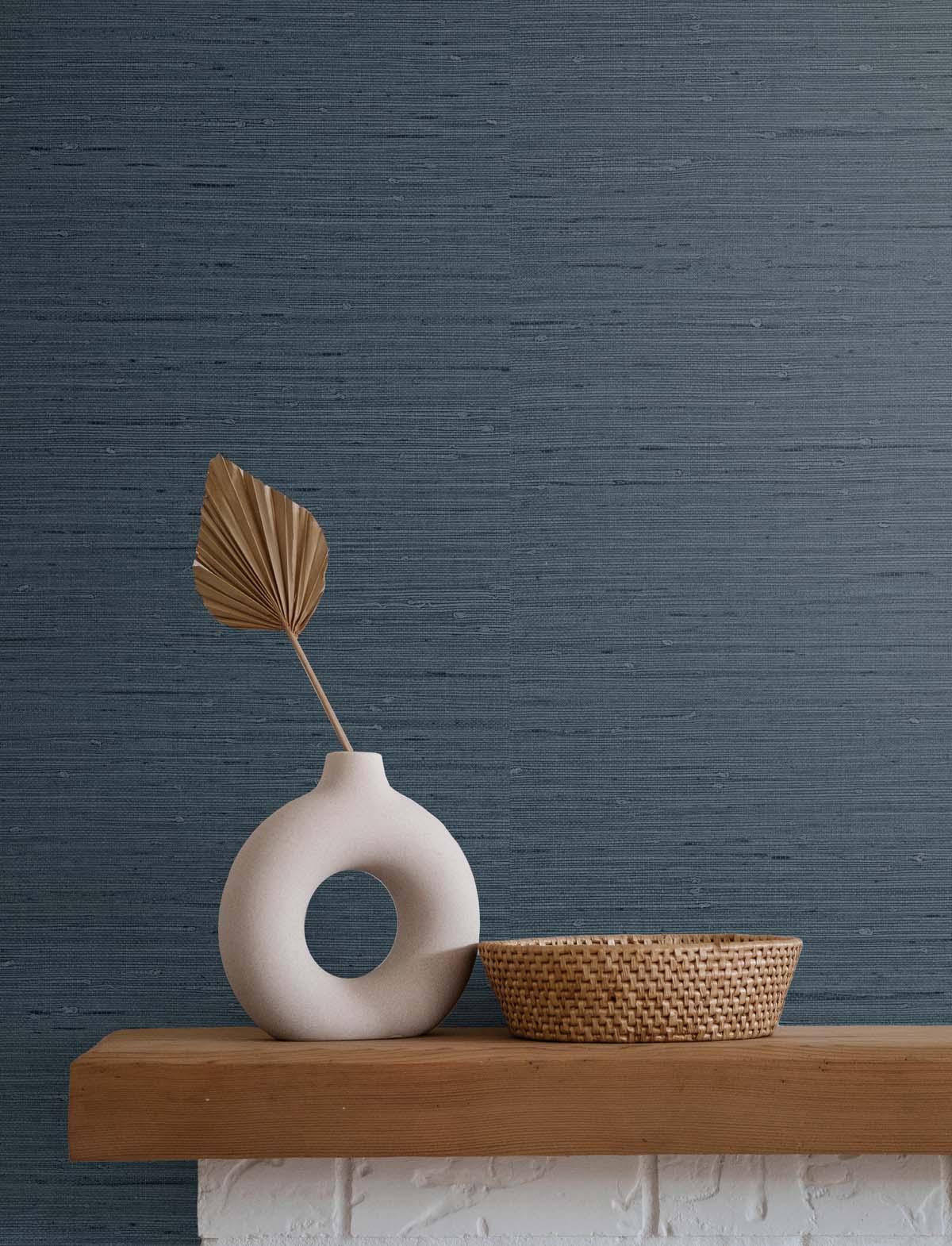Textured grasscloth wallpaper