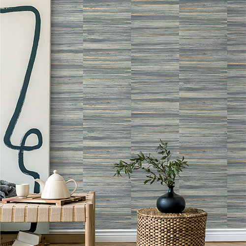 Metallic grasscloth wallpaper