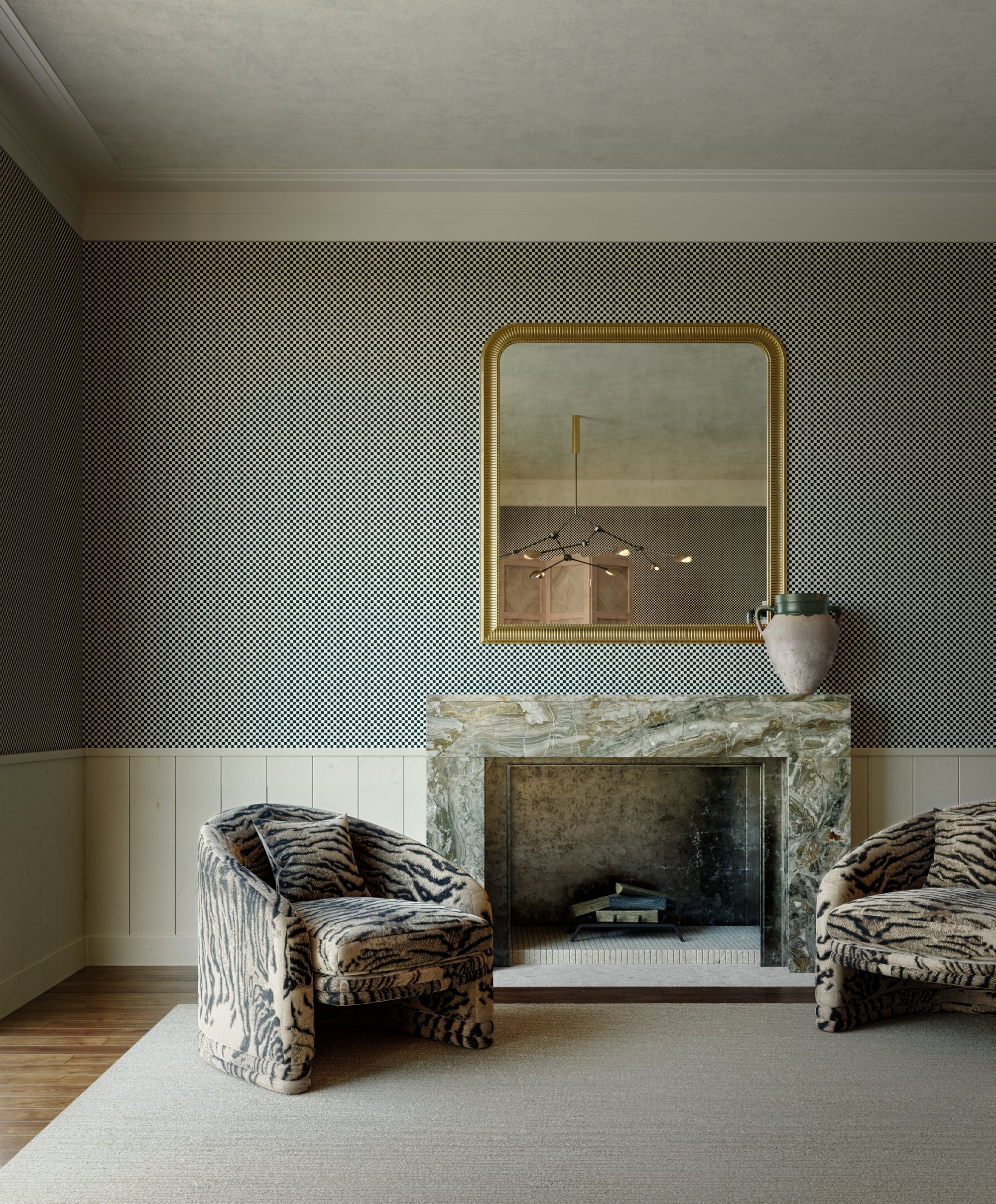 Faux grasscloth wallpaper