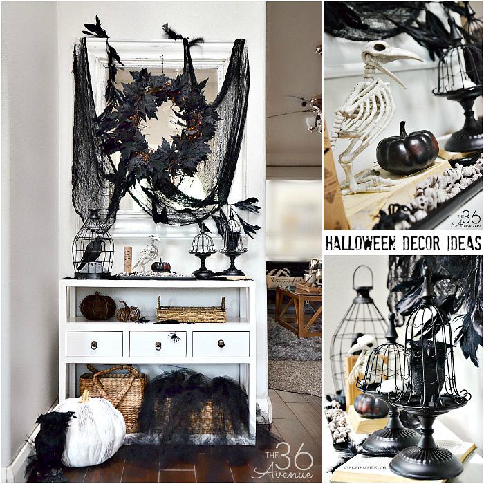 Front door Halloween decor