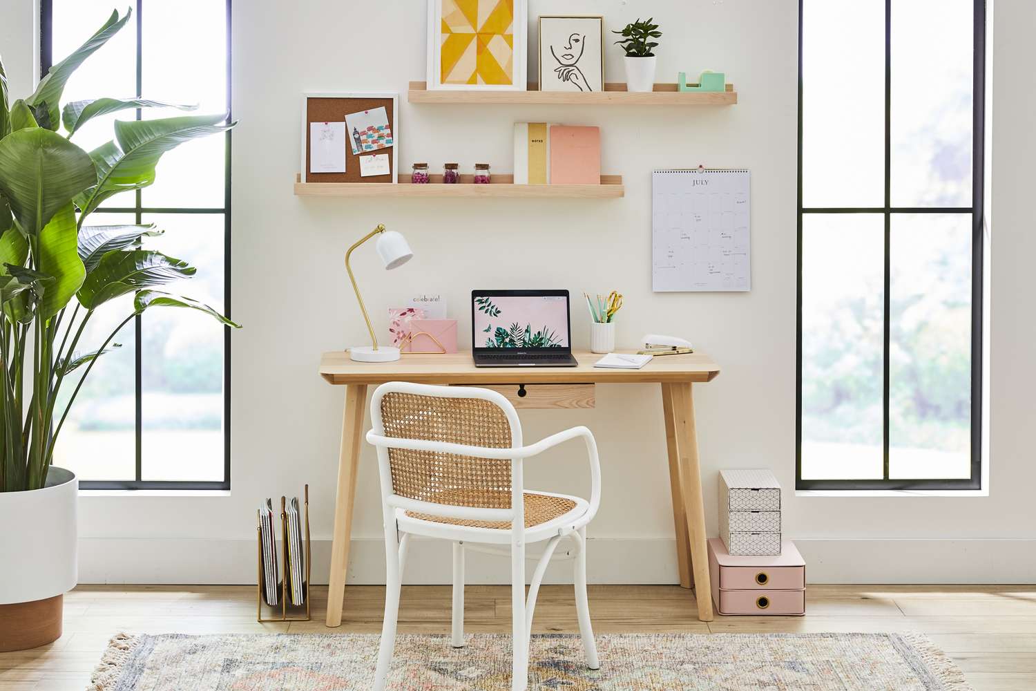 cozy desk setup