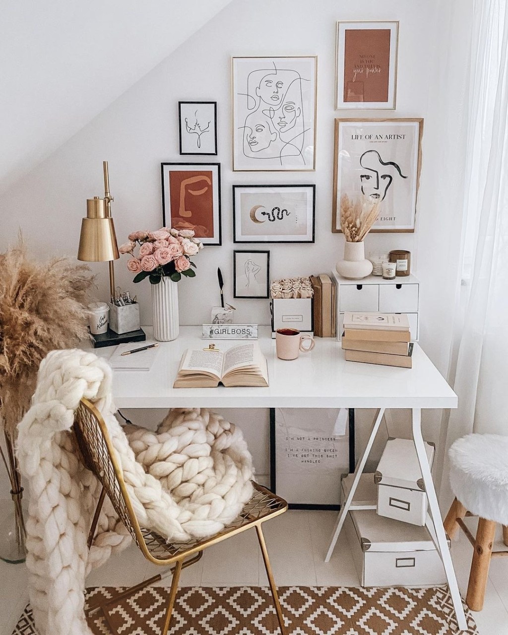 maximalist home office decor