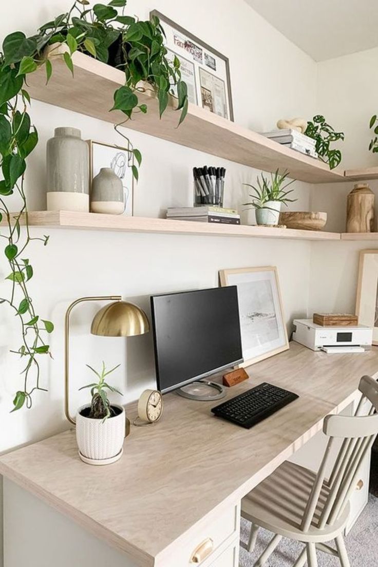 nature-inspired desk decor