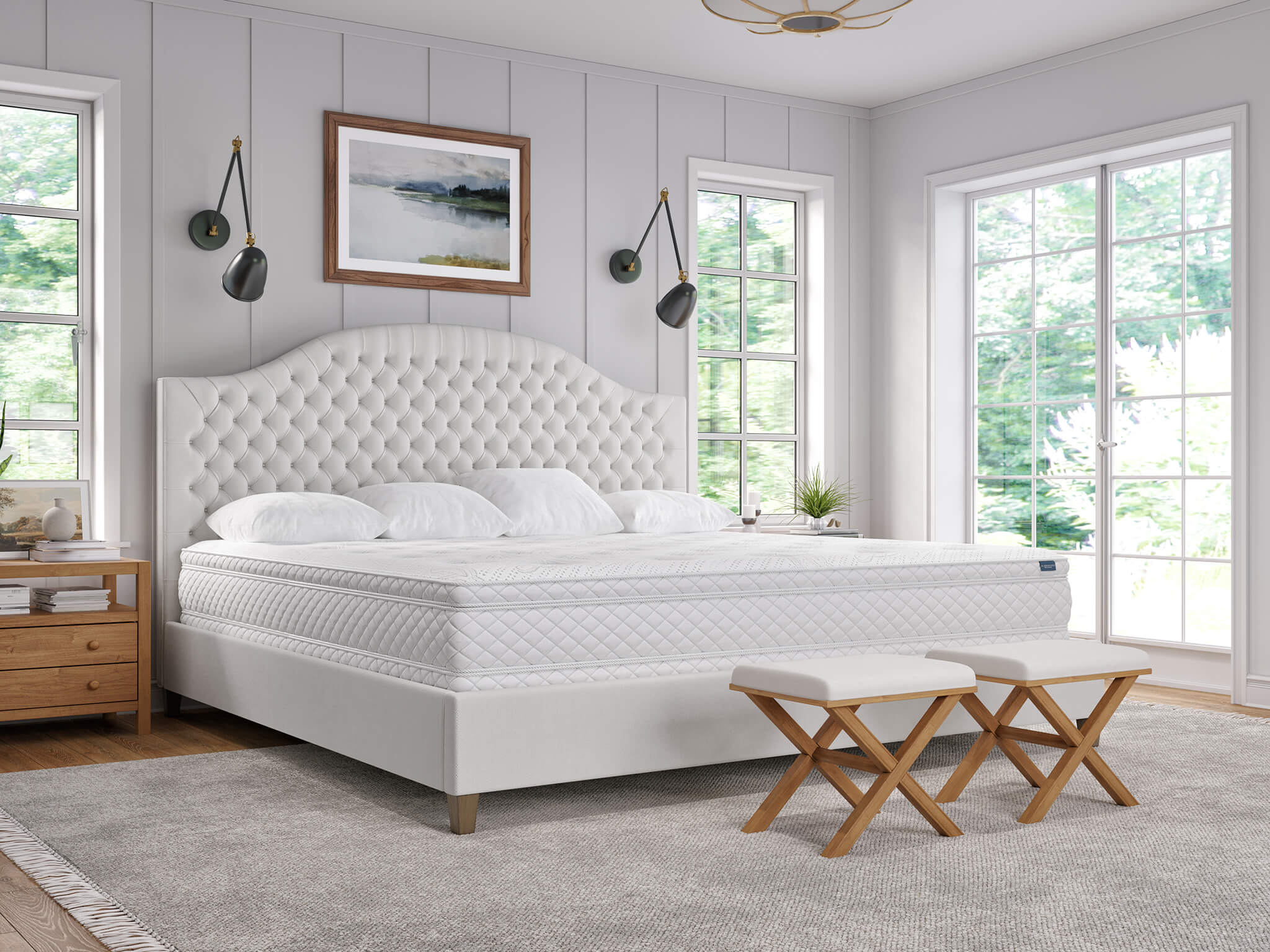 Modern style king beds