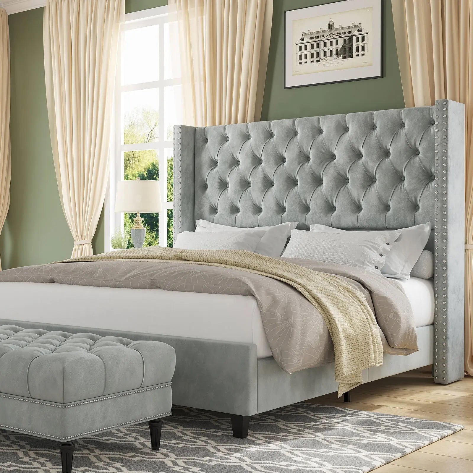 Modern style king beds