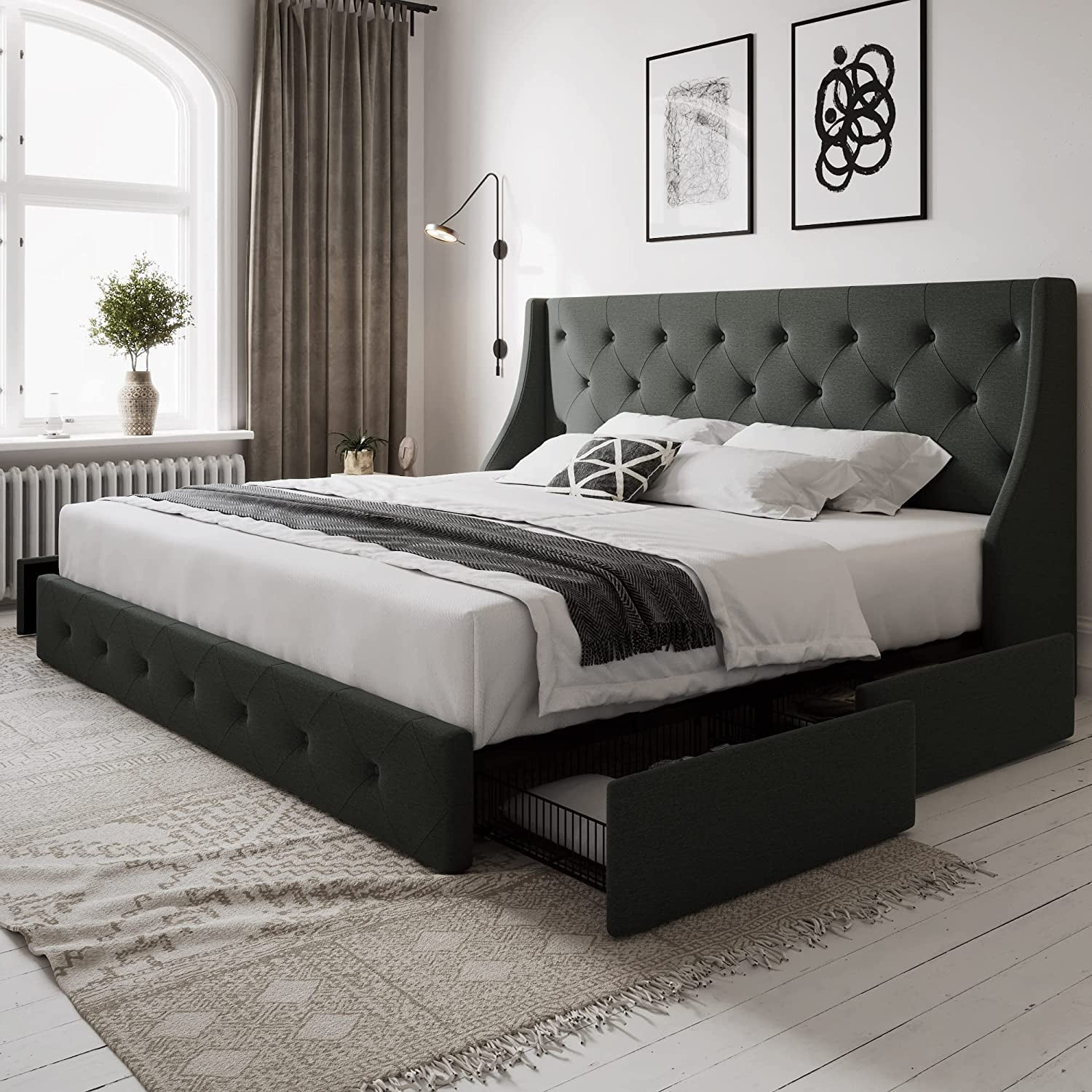 Modern style king beds