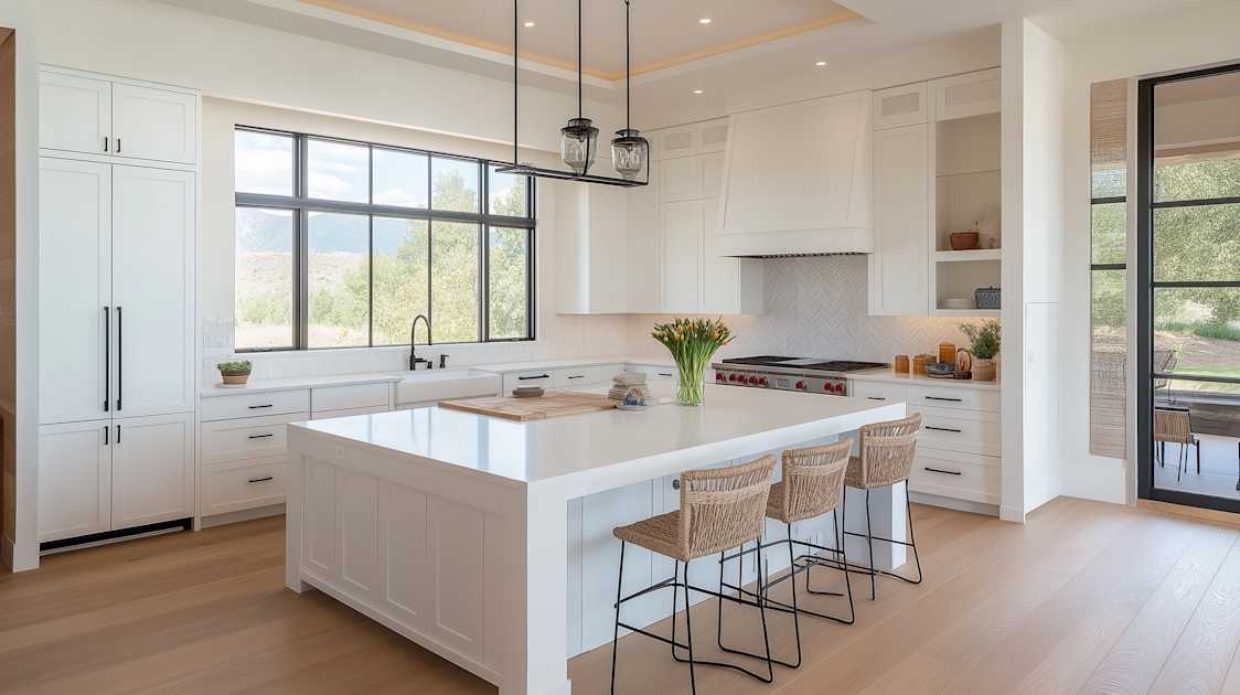 kitchen island with cooktop
