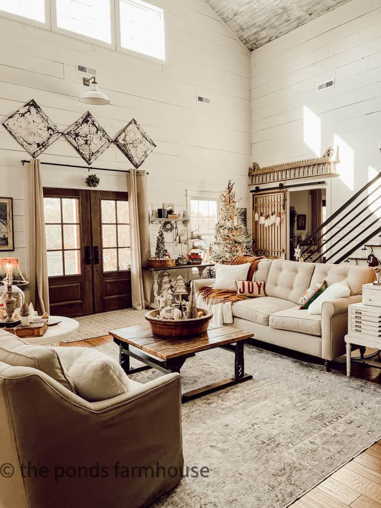 farmhouse living room textures