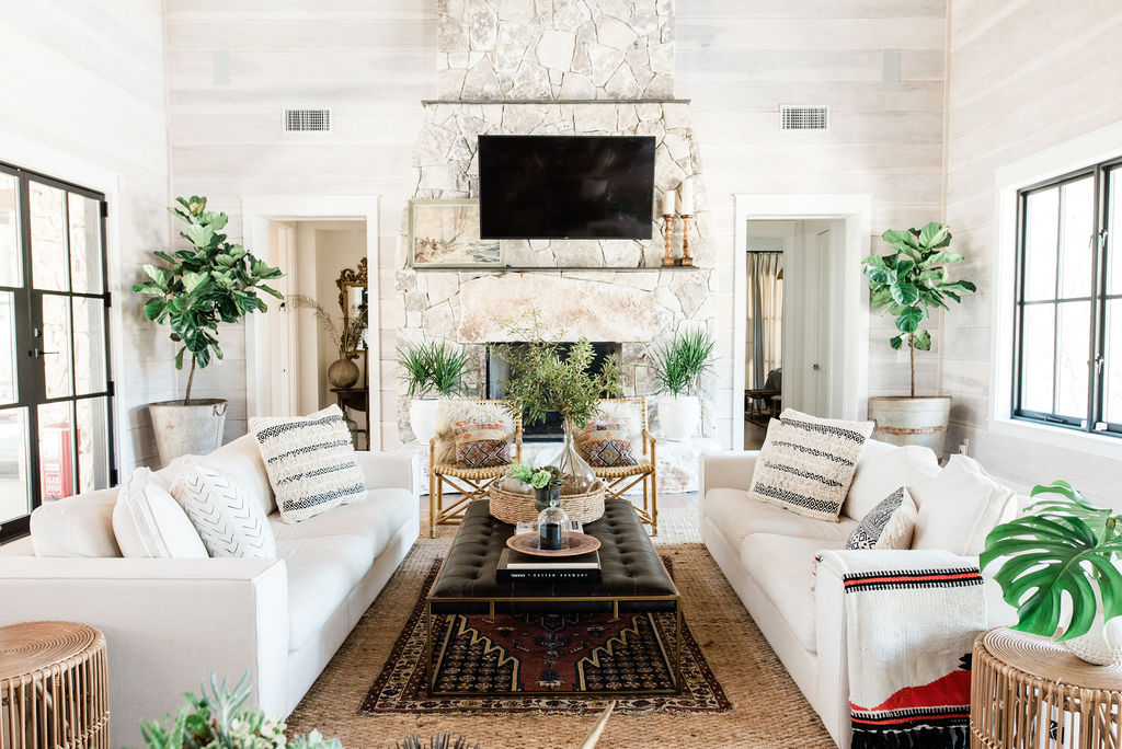 neutral farmhouse living room
