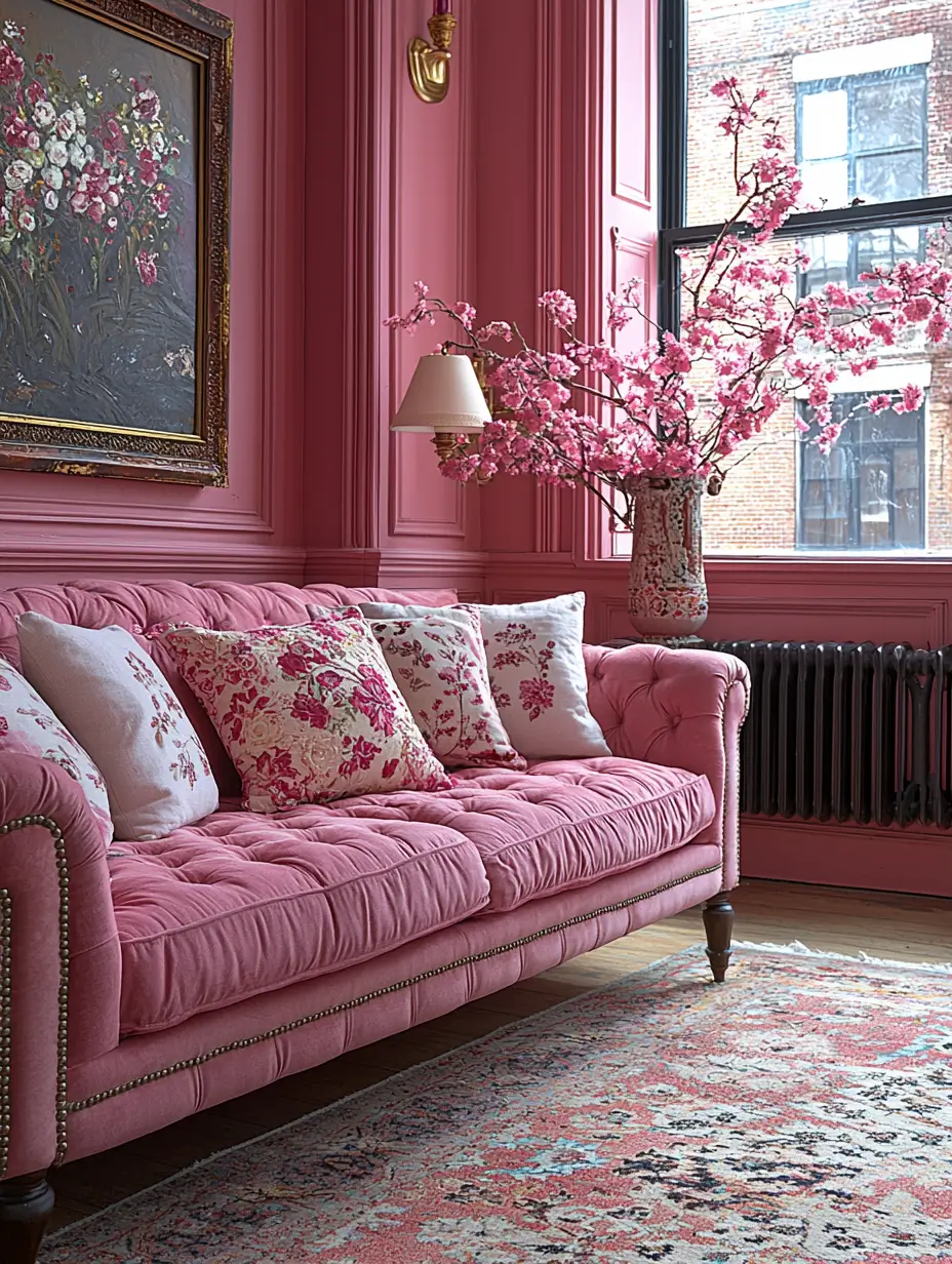 Pink living room ideas