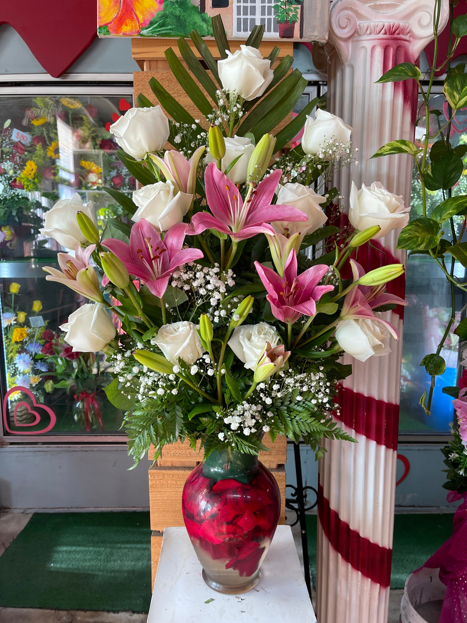 Pink lily event props