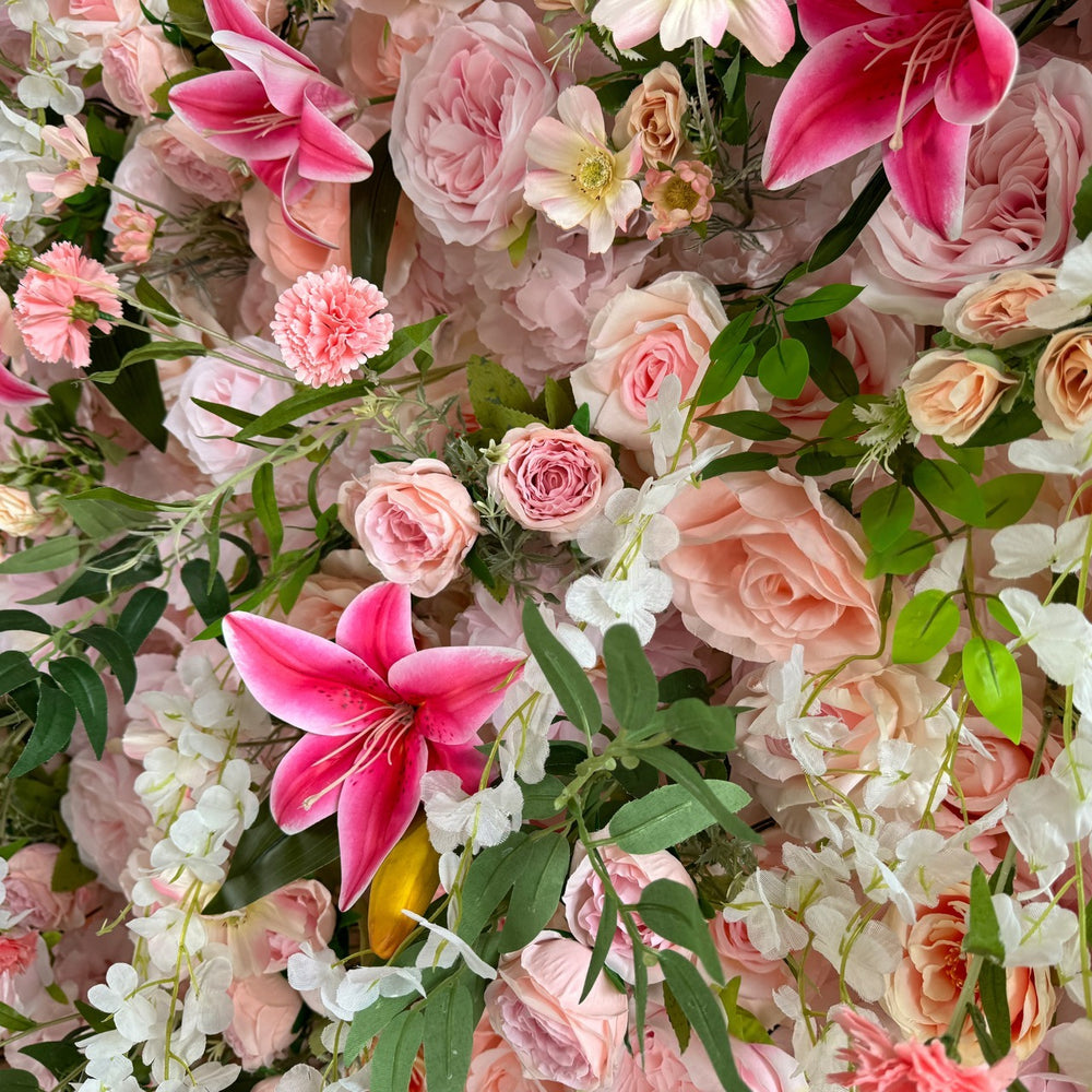 Artificial pink lilies