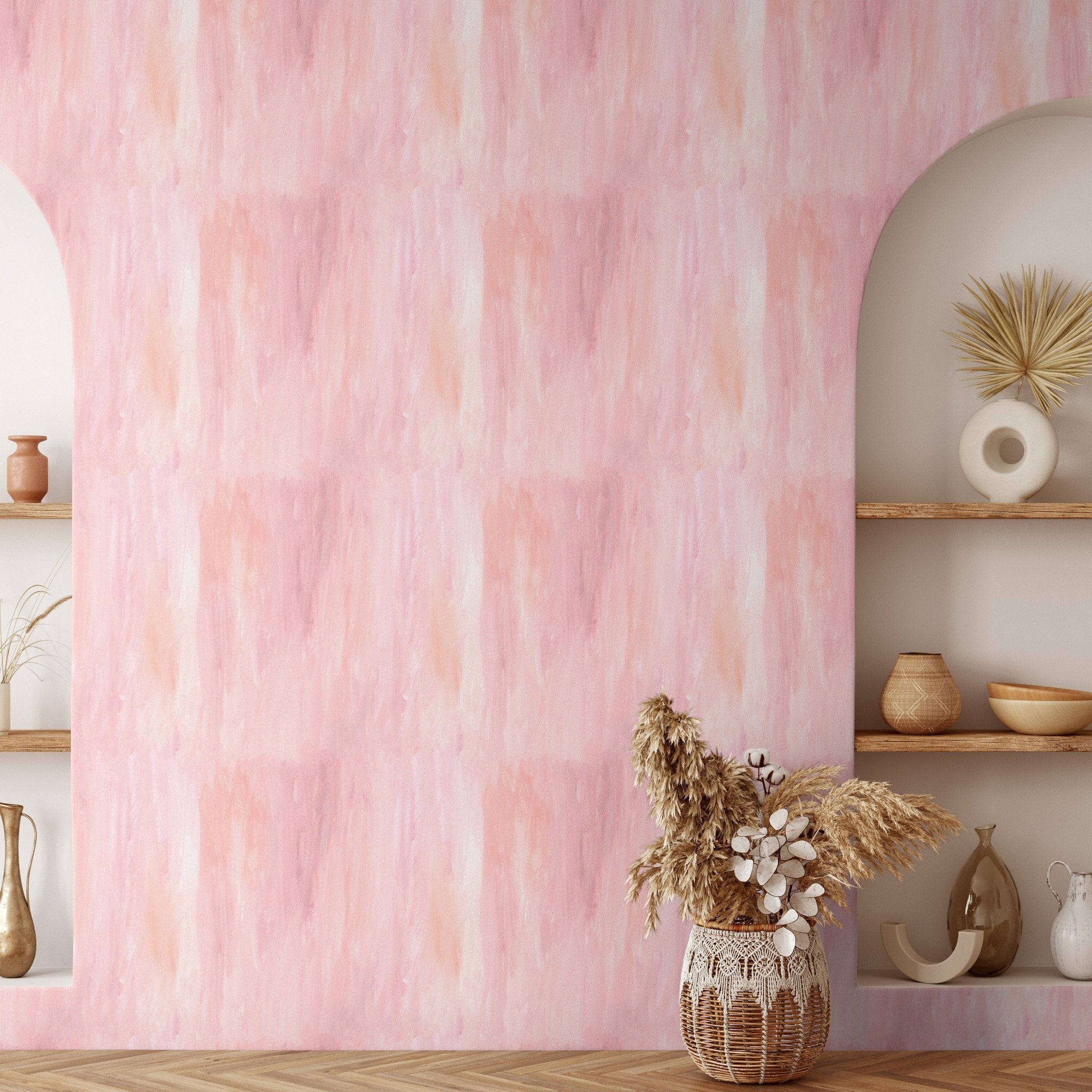 Pink botanical wallpaper