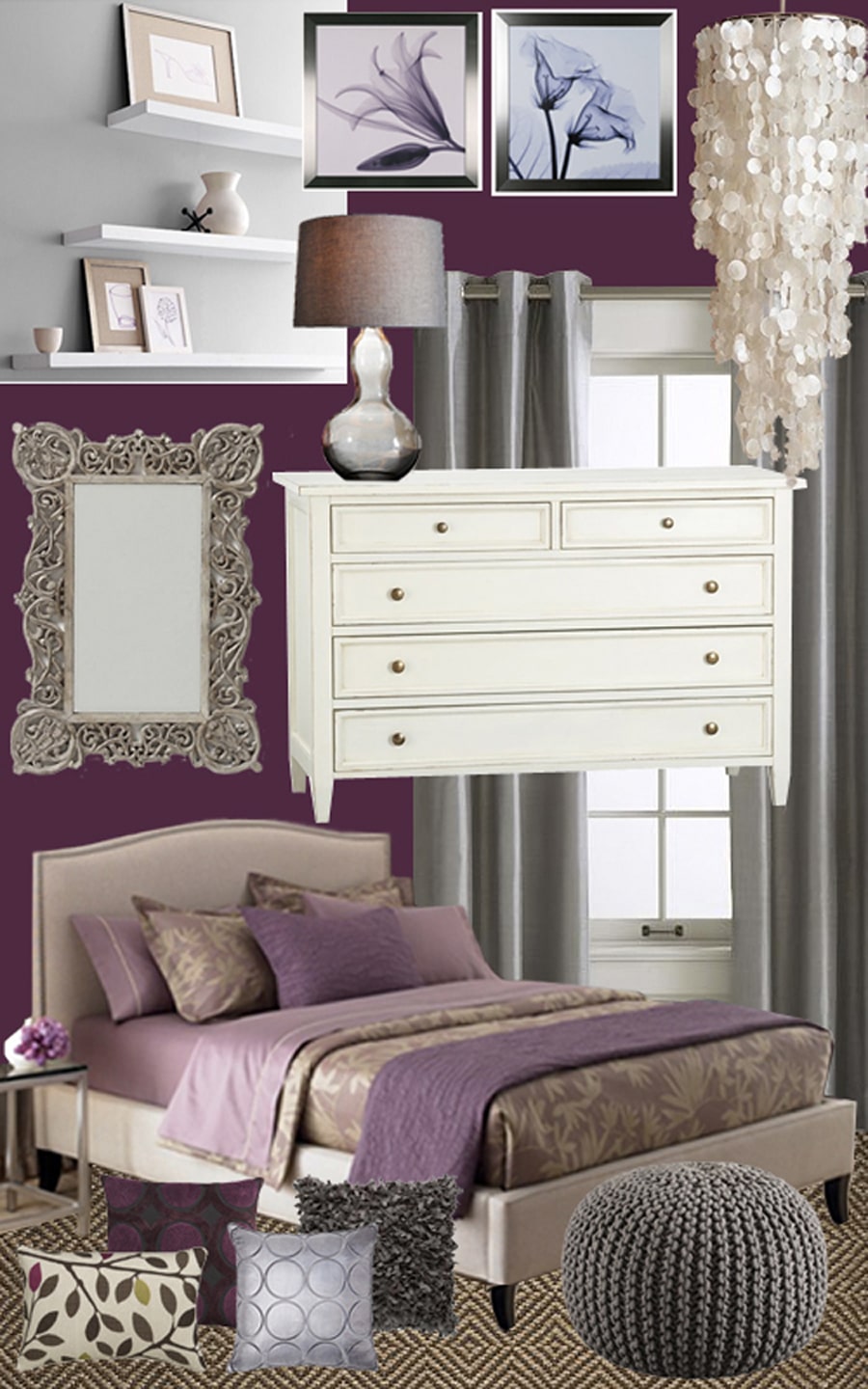 purple bedroom decor