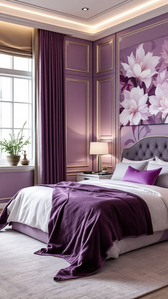 purple bedroom decor