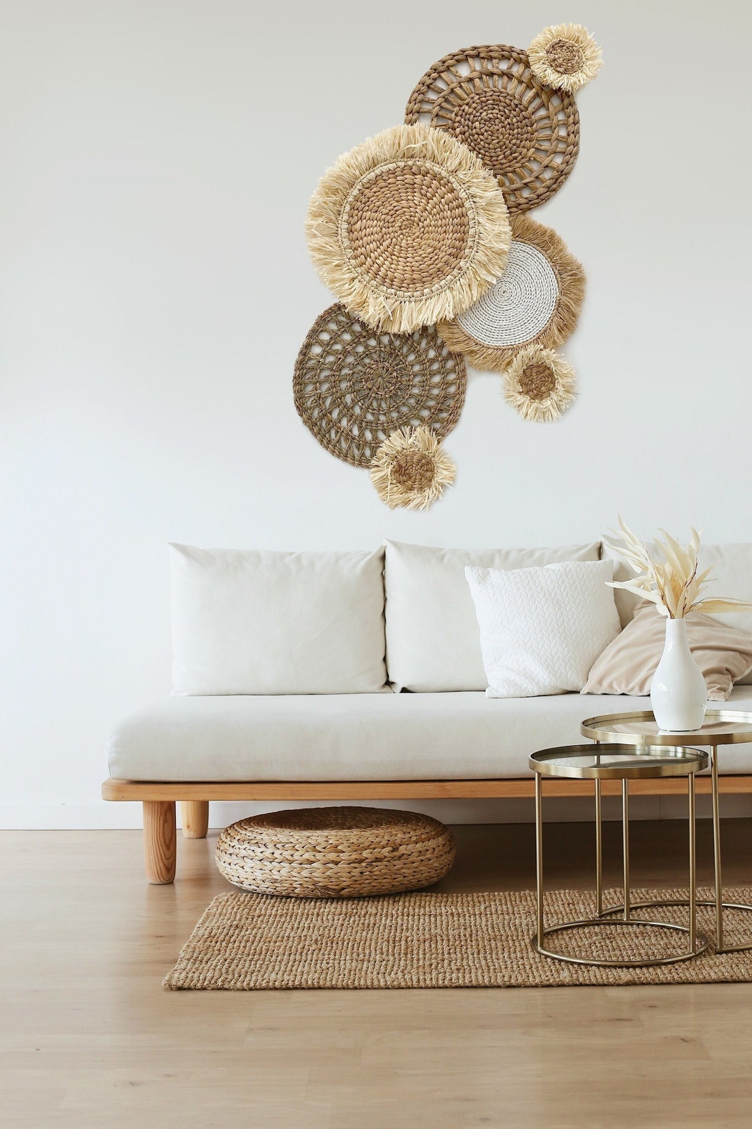 Rattan side tables