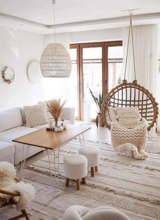 Boho rattan accents