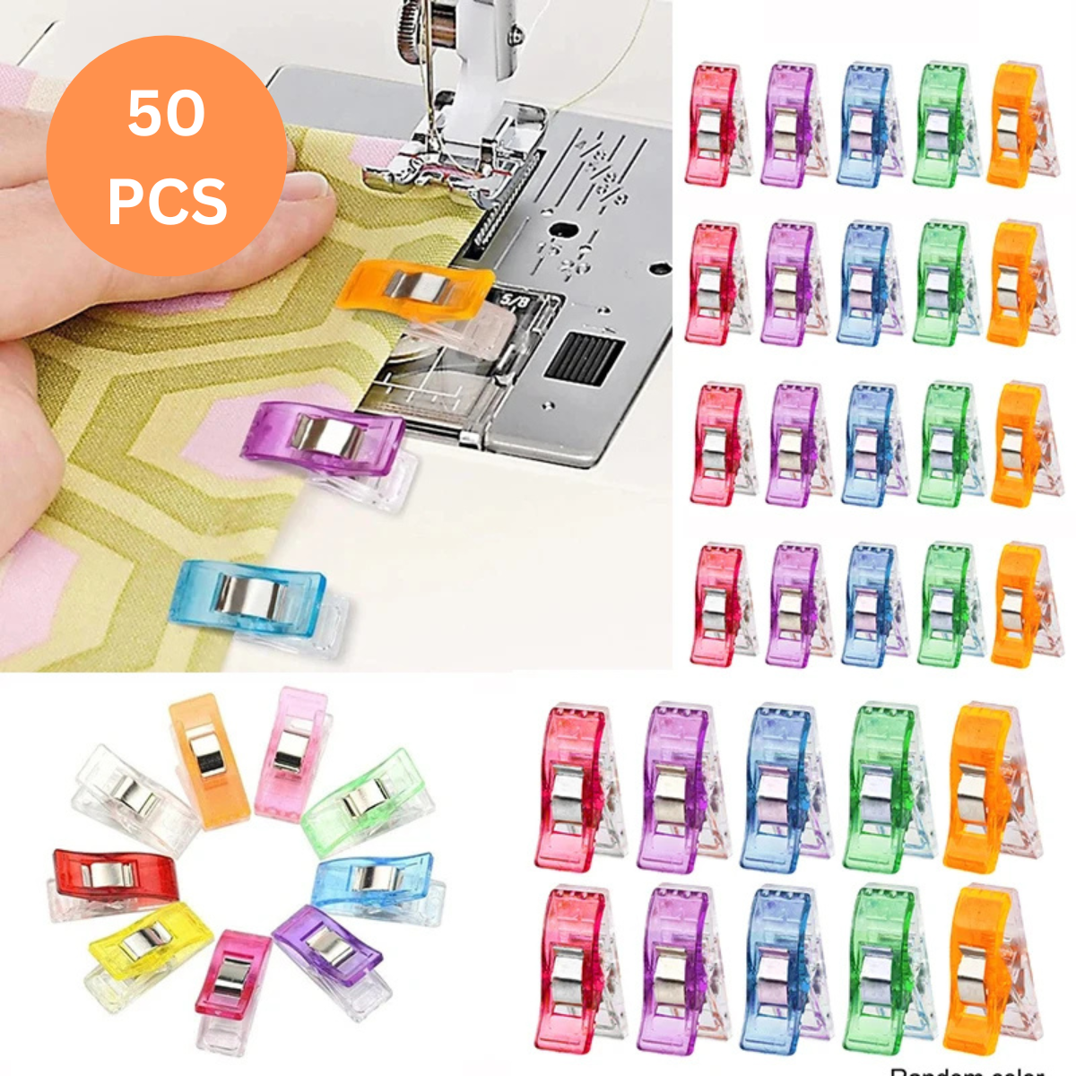 Plastic sewing clips